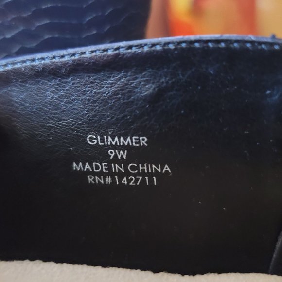 Eloquii Women Navy Glimmer Faux Croc Embossed Boots Size 9W Wide Calf - Picture 14 of 15